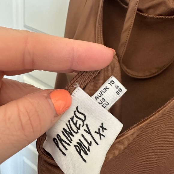 Princess Polly Chocolate / Bronze Cross Back Bodysuit - Picture 3 of 4